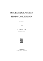 Middelnederlandsch handwoordenboek, J. Verdam