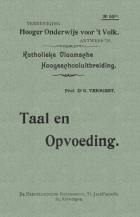 Taal en opvoeding, Gustaaf Verriest sr.