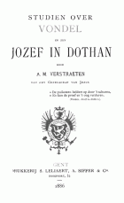 Studien over Vondel en zijn Jozef in Dothan, Achilles Maria Verstraeten