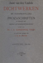 Dichtwerken en oorspronklijke prozaschriften. Deel 8: 1658-1660, Joost van den Vondel