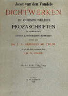 Dichtwerken en oorspronklijke prozaschriften. Deel 11: 1663-1670, Joost van den Vondel