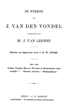 De werken 1660-1662. Publius Virgilius Maroos wercken in Nederduitsch dicht vertaelt (deel 2). Samson. Adonias. Bespiegelingen (deel 1), Joost van den Vondel