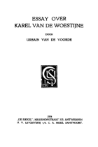 Essay over Karel van de Woestijne, Urbain van de Voorde