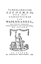 Vaderlandsche liederen, voor het genootschap van wapenhandel te Leyden (4 delen), Pieter Vreede