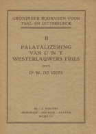 Palatizering van û in 't Westlauwers Fries, Wobbe de Vries