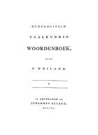 Nederduitsch taalkundig woordenboek. V, P. Weiland