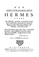 Den Amsterdamschen Hermes. Deel 1, Jacob Campo Weyerman,  [tijdschrift] Amsterdamschen Hermes