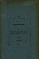 De la langue belgique, J.F. Willems