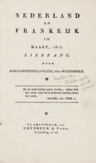 Nederland en Frankrijk in maart, 1815, Maria Petronella Woesthoven