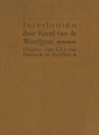 Interludiën I, Karel van de Woestijne