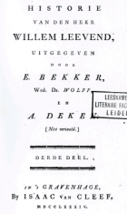 Historie van den heer Willem Leevend. Deel 3, Aagje Deken, Betje Wolff