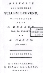 Historie van den heer Willem Leevend. Deel 7, Aagje Deken, Betje Wolff