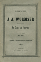 Brieven. Deel 1 (1842-1852), Johan Adam Wormser