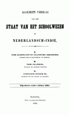 Algemeen verslag van den staat van het schoolwezen in Nederlandsch-Indië 1861,  [tijdschrift] Algemeen verslag van den staat van het schoolwezen in Nederlandsch-Indië