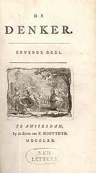 De Denker. Deel 7 (1769),  [tijdschrift] Denker, De