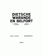 Dietsche Warande en Belfort. Jaargang 1933,  [tijdschrift] Dietsche Warande en Belfort