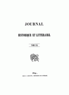 Journal historique et littéraire. Nouvelle série. Tome 12,  [tijdschrift] Journal historique et littéraire