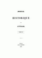 Journal historique et littéraire. Nouvelle série. Tome 20,  [tijdschrift] Journal historique et littéraire