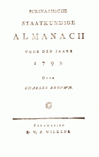 Surinaamsche Staatkundige Almanach voor den Jaare 1793,  [tijdschrift] Surinaamsche Staatkundige Almanach