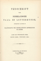 Tijdschrift voor Nederlandse Taal- en Letterkunde. Jaargang 28,  [tijdschrift] Tijdschrift voor Nederlandse Taal- en Letterkunde