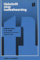 Tijdschrift voor Taalbeheersing. Jaargang 9,  [tijdschrift] Tijdschrift voor Taalbeheersing