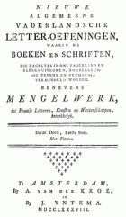 Vaderlandsche letteroefeningen. Jaargang 1788,  [tijdschrift] Vaderlandsche Letteroefeningen