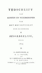 Vaderlandsche letteroefeningen. Jaargang 1813,  [tijdschrift] Vaderlandsche Letteroefeningen