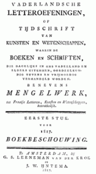Vaderlandsche letteroefeningen. Jaargang 1817,  [tijdschrift] Vaderlandsche Letteroefeningen