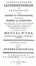 Vaderlandsche letteroefeningen. Jaargang 1826,  [tijdschrift] Vaderlandsche Letteroefeningen