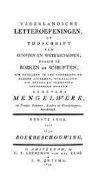 Vaderlandsche letteroefeningen. Jaargang 1839,  [tijdschrift] Vaderlandsche Letteroefeningen