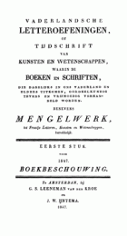 Vaderlandsche letteroefeningen. Jaargang 1847,  [tijdschrift] Vaderlandsche Letteroefeningen