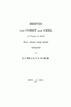 Brieven van Cobet aan Geel, uit Parijs en Italië. November 1840 - Juli 1845, C.G. Cobet