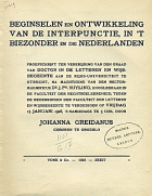 Beginselen en ontwikkeling van de interpunctie, in 't biezonder in de Nederlanden, Johanna Greidanus