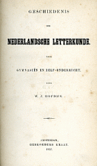 Geschiedenis der Nederlandsche letterkunde, W.J. Hofdijk