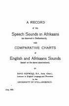 A record of the speech sounds in Afrikaans, David Hopwood