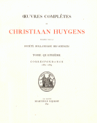 Oeuvres complètes. Tome IV. Correspondance 1662-1663, Christiaan Huygens