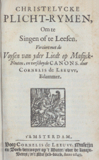 Christelijcke plicht-rymen om te singen of te leesen, Cornelis de Leeuw