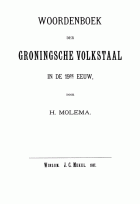 Woordenboek der Groningsche volkstaal, H. Molema