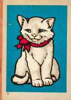 Witte kat met rode strik, Eugen Osswald