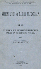 Nationaliteit en natuurwetenschap, B.J. Stokvis