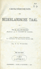 Geschiedenis der Nederlandsche taal, Jan te Winkel