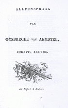 Alleenspraak van Gysbrecht van Aemstel, boertig berymd, P.G. Witsen Geysbeek