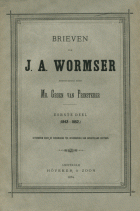 Brieven. Deel 1 (1842-1852), Johan Adam Wormser