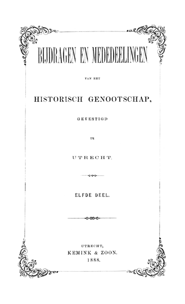 Titelpagina van Bijdragen en Mededeelingen van het Historisch Genootschap. Deel 11