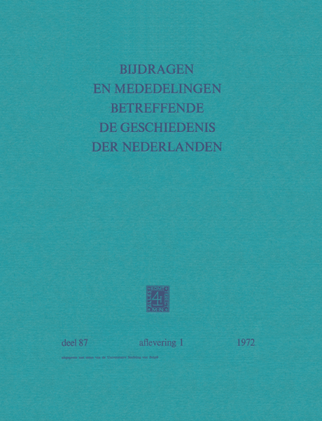 Titelpagina van Bijdragen en Mededelingen betreffende de Geschiedenis der Nederlanden. Deel 87