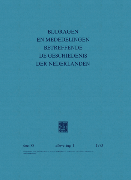 Titelpagina van Bijdragen en Mededelingen betreffende de Geschiedenis der Nederlanden. Deel 88