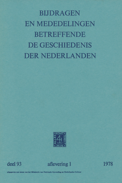 Titelpagina van Bijdragen en Mededelingen betreffende de Geschiedenis der Nederlanden. Deel 93