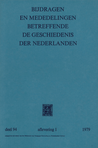 Titelpagina van Bijdragen en Mededelingen betreffende de Geschiedenis der Nederlanden. Deel 94