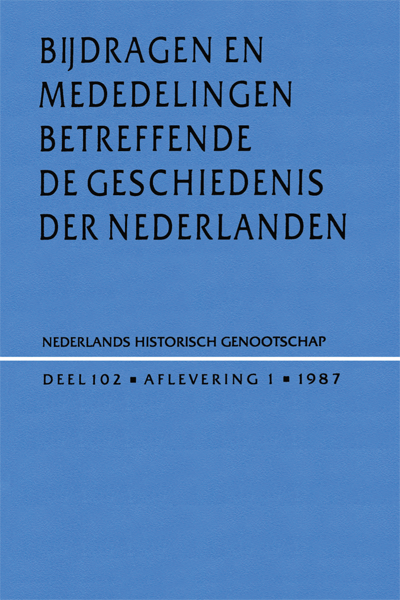 Bijdragen en Mededelingen betreffende de Geschiedenis der Nederlanden. Deel 102