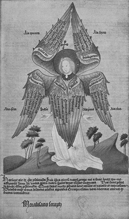MORALISACIO SERAPH (Hs. UB. Utrecht, 252, fol. 43b).